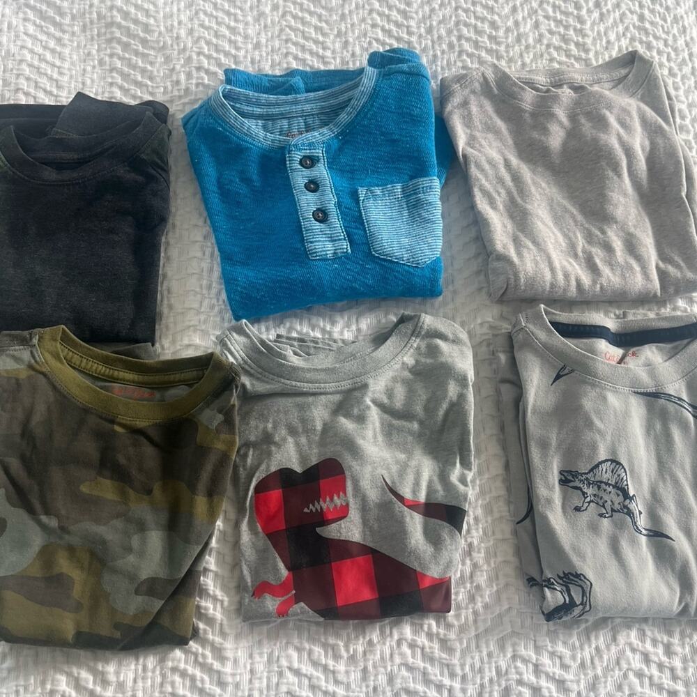 Cat & Jack boys size xs 4/5 long sleeve T-shirt six pack bundle